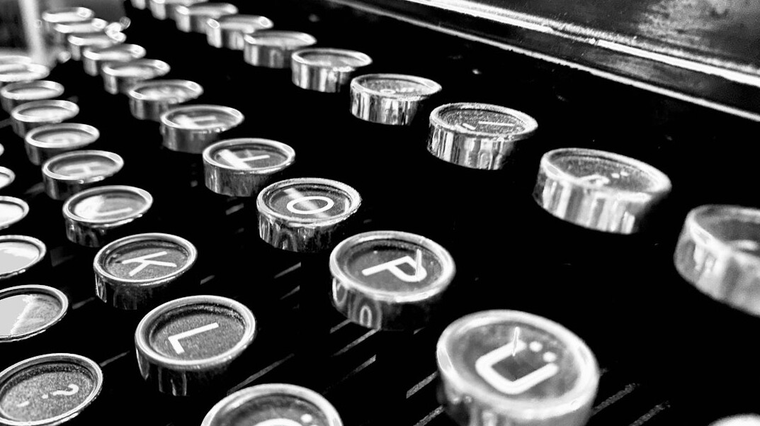 Vintage typewriter keys close-up