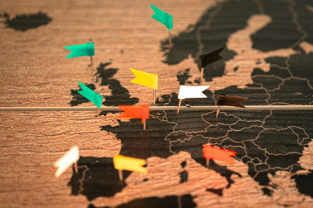 Paper map with markers laid on a table