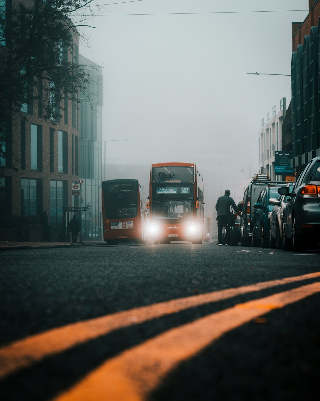foggy london street